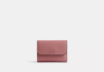 Glossy Leather Mini Flap Bifold Wallet