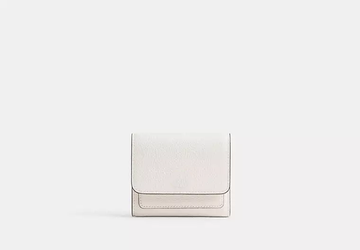 Minimalist Pebbled Leather Flap Small Bifold Wallet