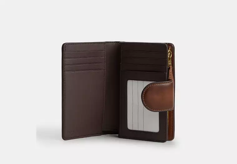 Solid Cowhide Snap Closure Bifold Card Wallet